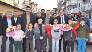 Miting havasında karşılama yapıldı