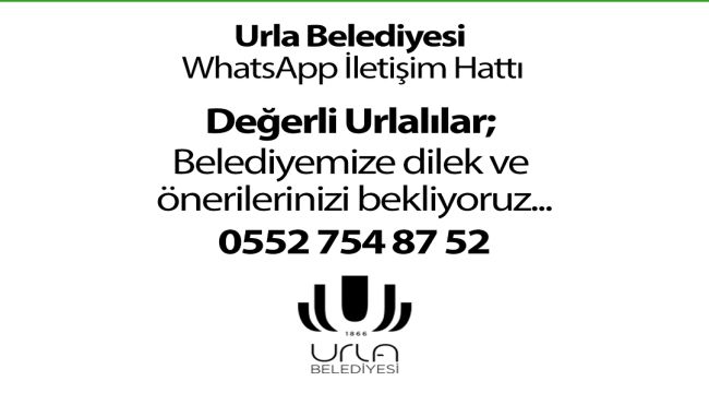 Urla Belediyesi WhatsApp İletişim Hattı açıldı