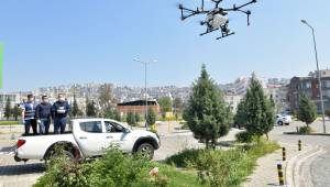 Çiğli’de drone ile dezenfekte başladı