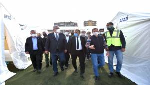 Başkan İduğ ve Dervişoğlu’ndan depremzedelere ziyaret