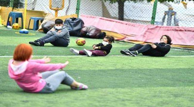 Depremzede çocuklar için spor etkinliği