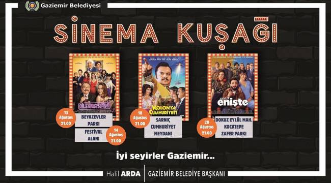 Gaziemir’de açık havada sinema keyfi