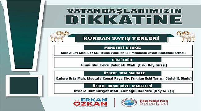 Menderes’te Kurban Yerleri Hazır