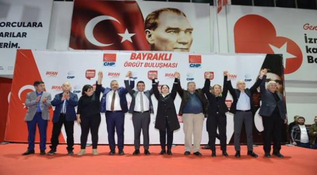 CHP Bayraklı örgütü tek yumruk!