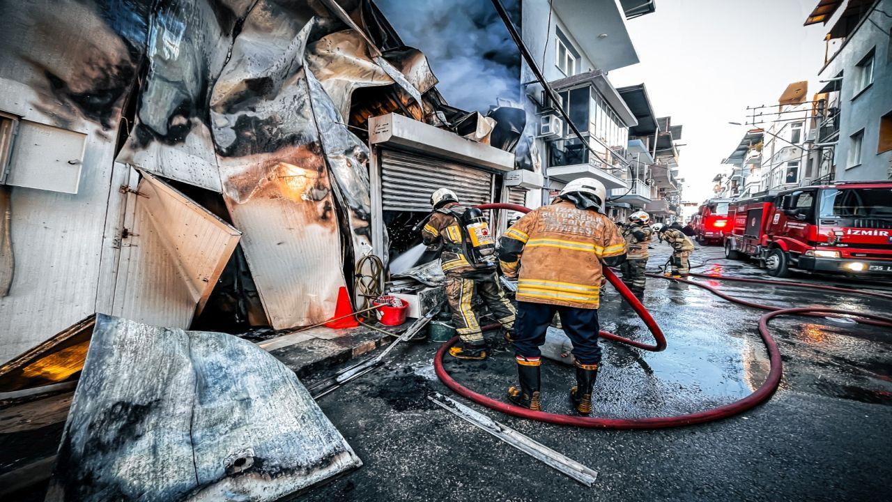 Buca’da iş yeri yangını panik yarattı
