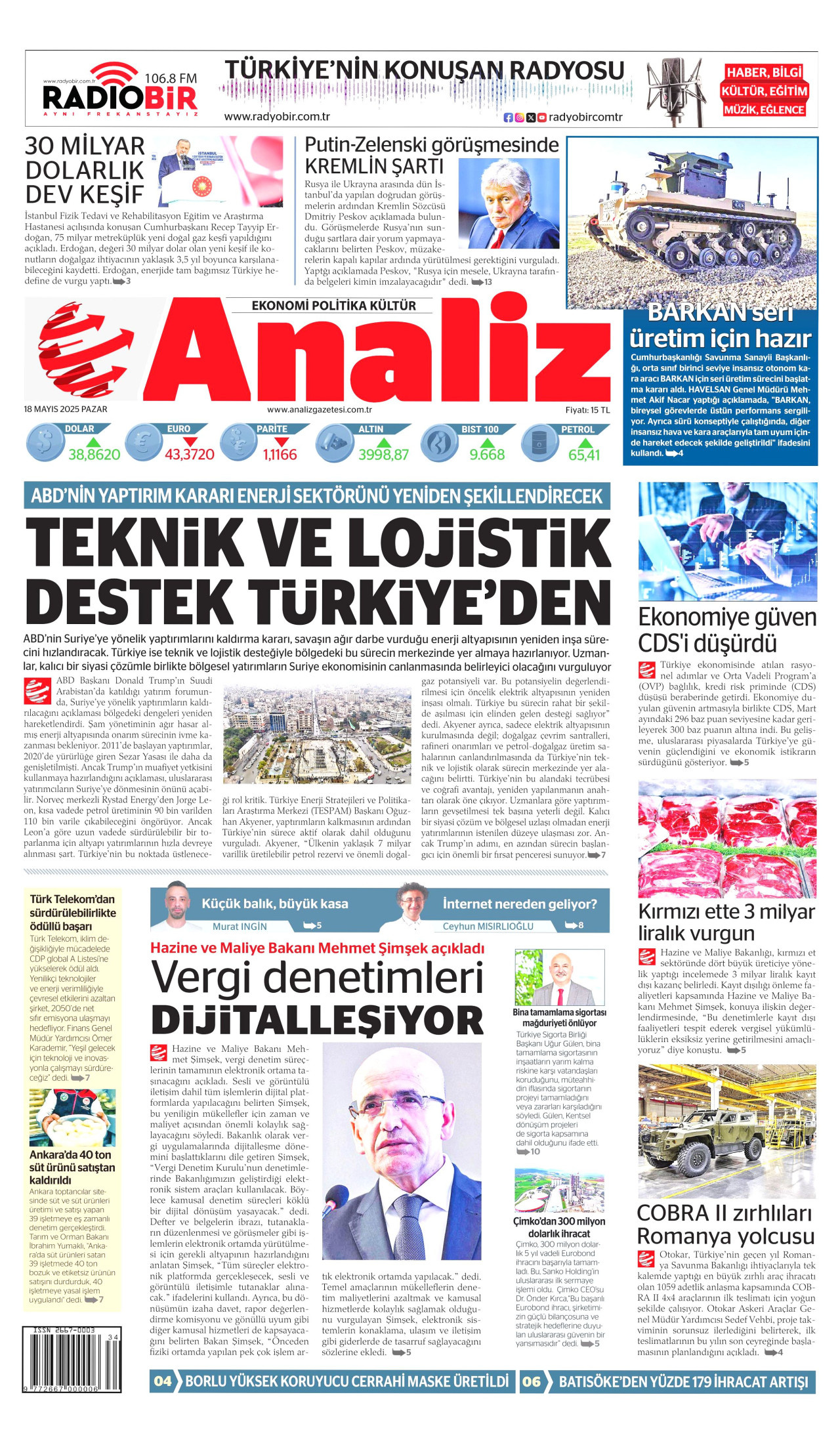 ANALİZ Gazete Manşeti