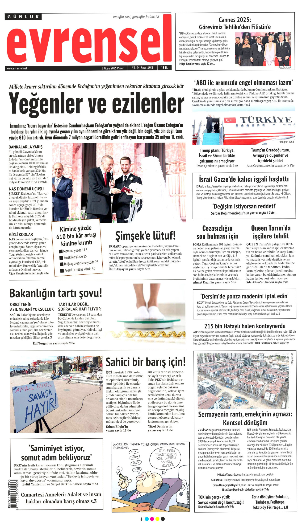 EVRENSEL Gazete Manşeti