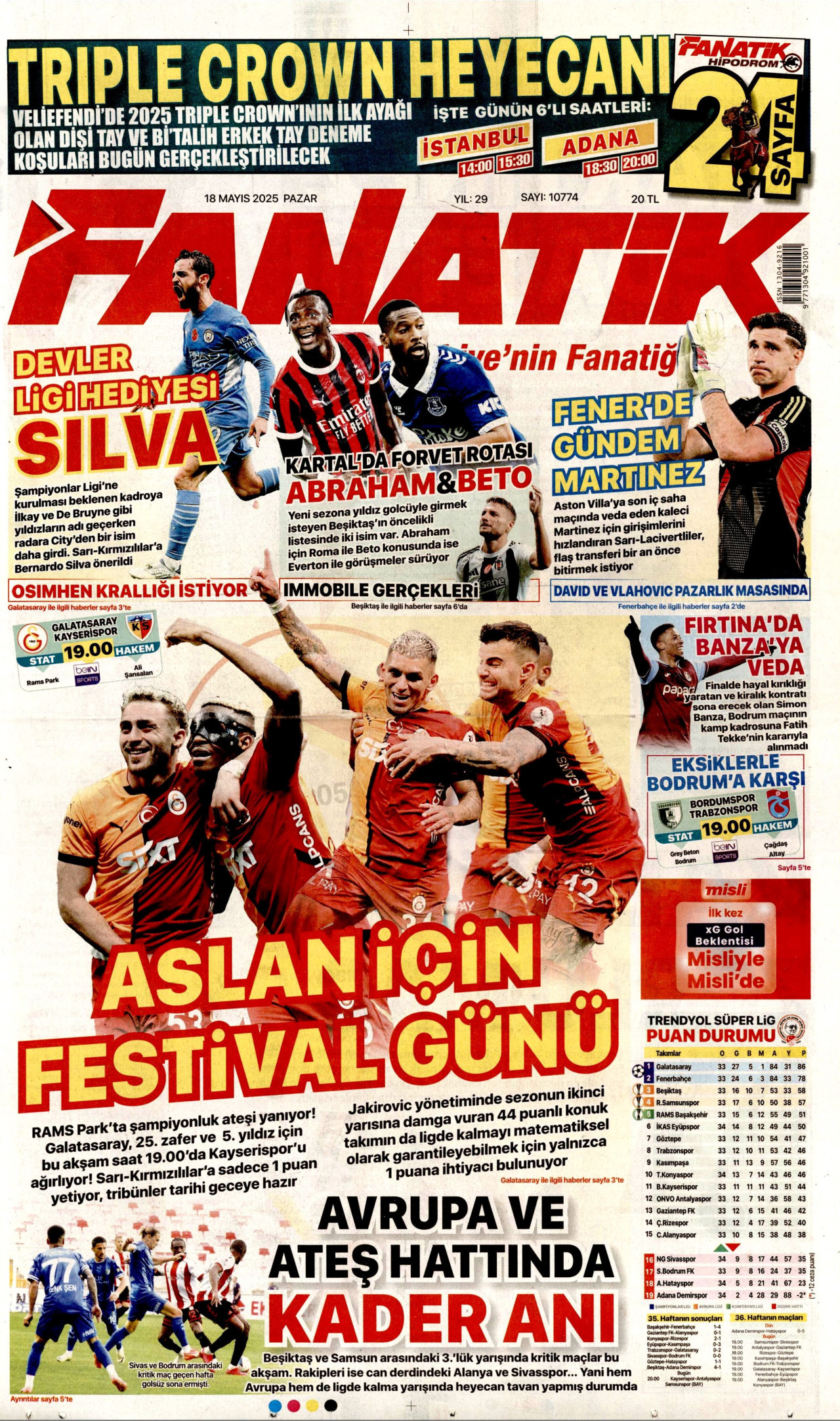 FANATİK Gazete Manşeti