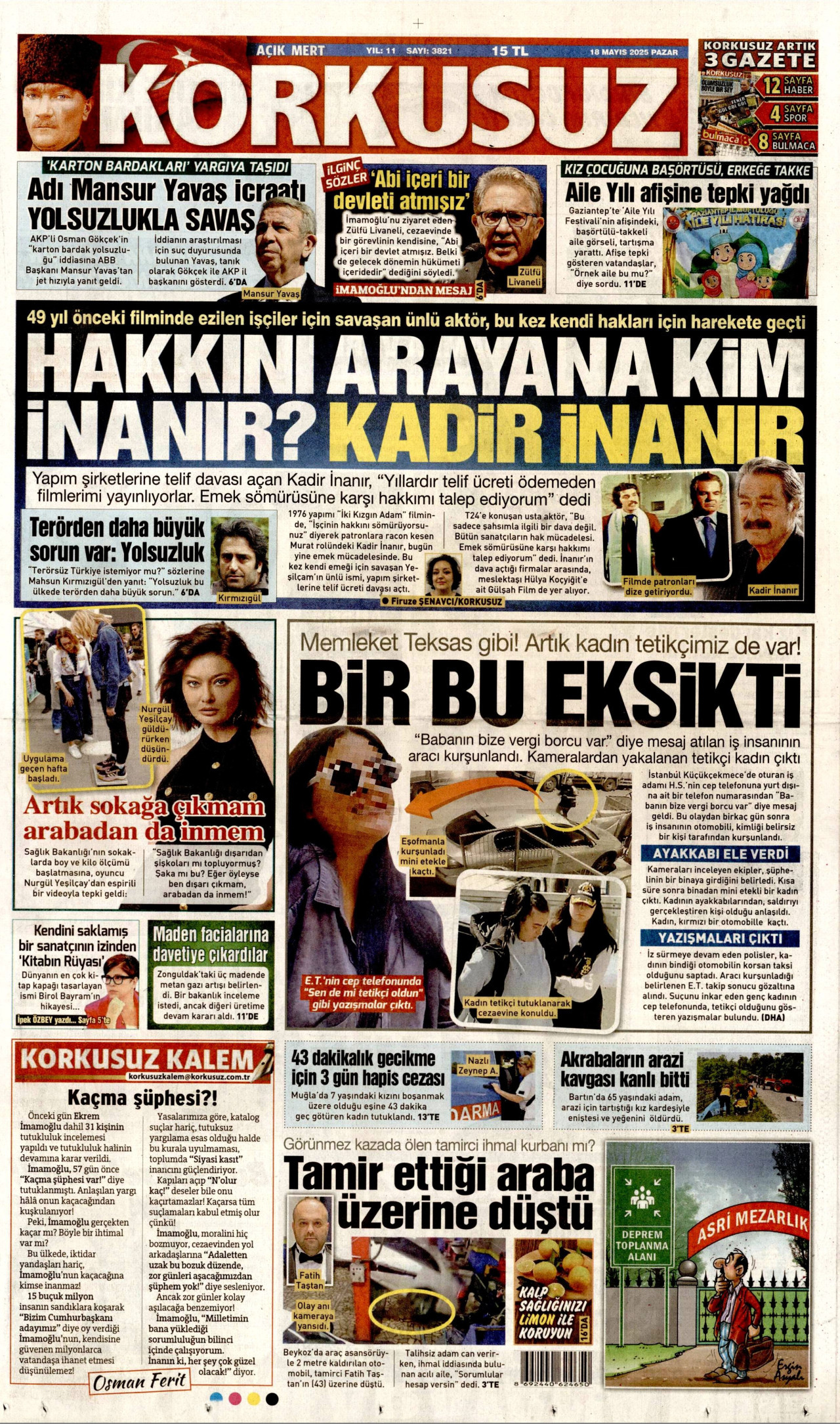 KORKUSUZ Gazete Manşeti