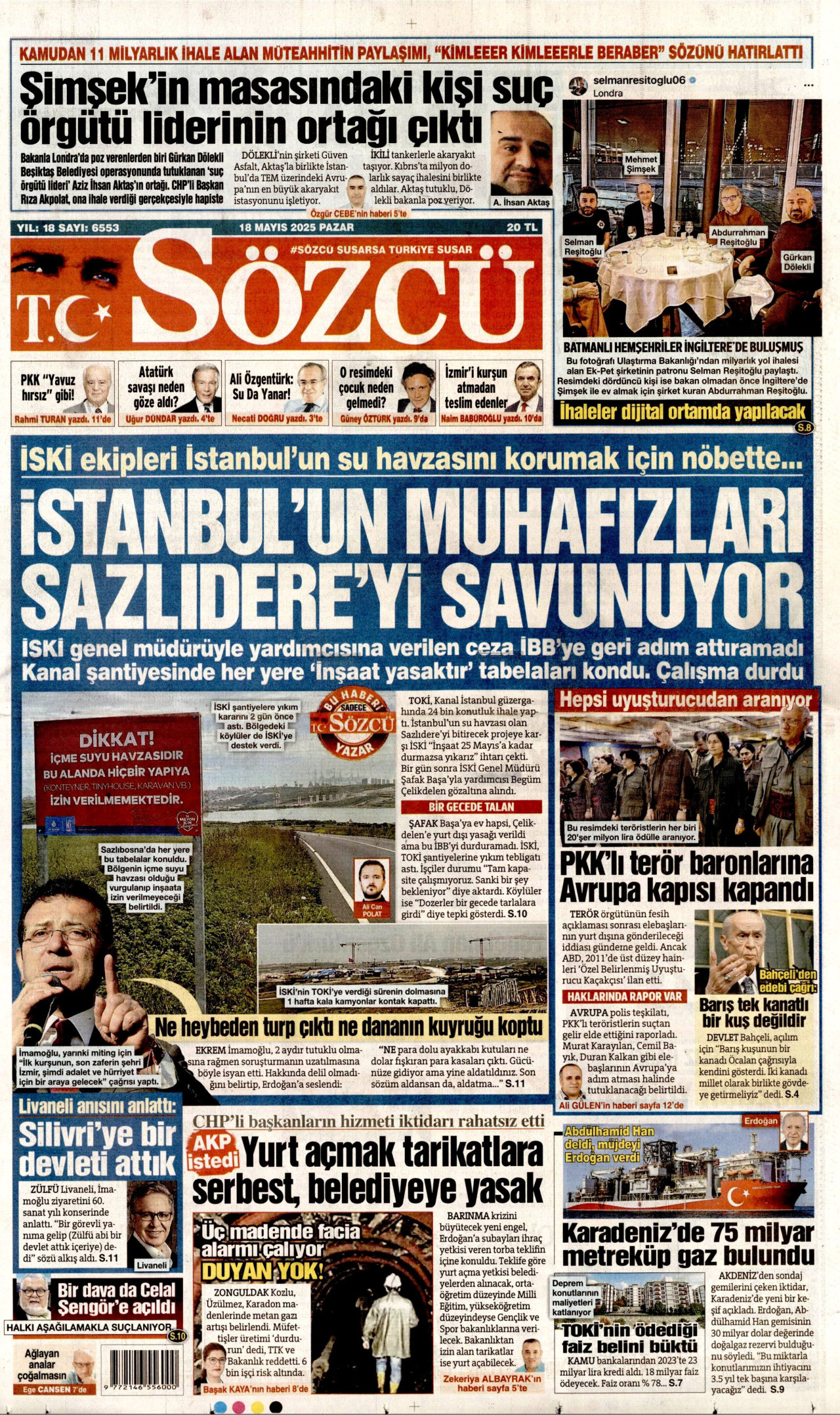 SÖZCÜ Gazete Manşeti