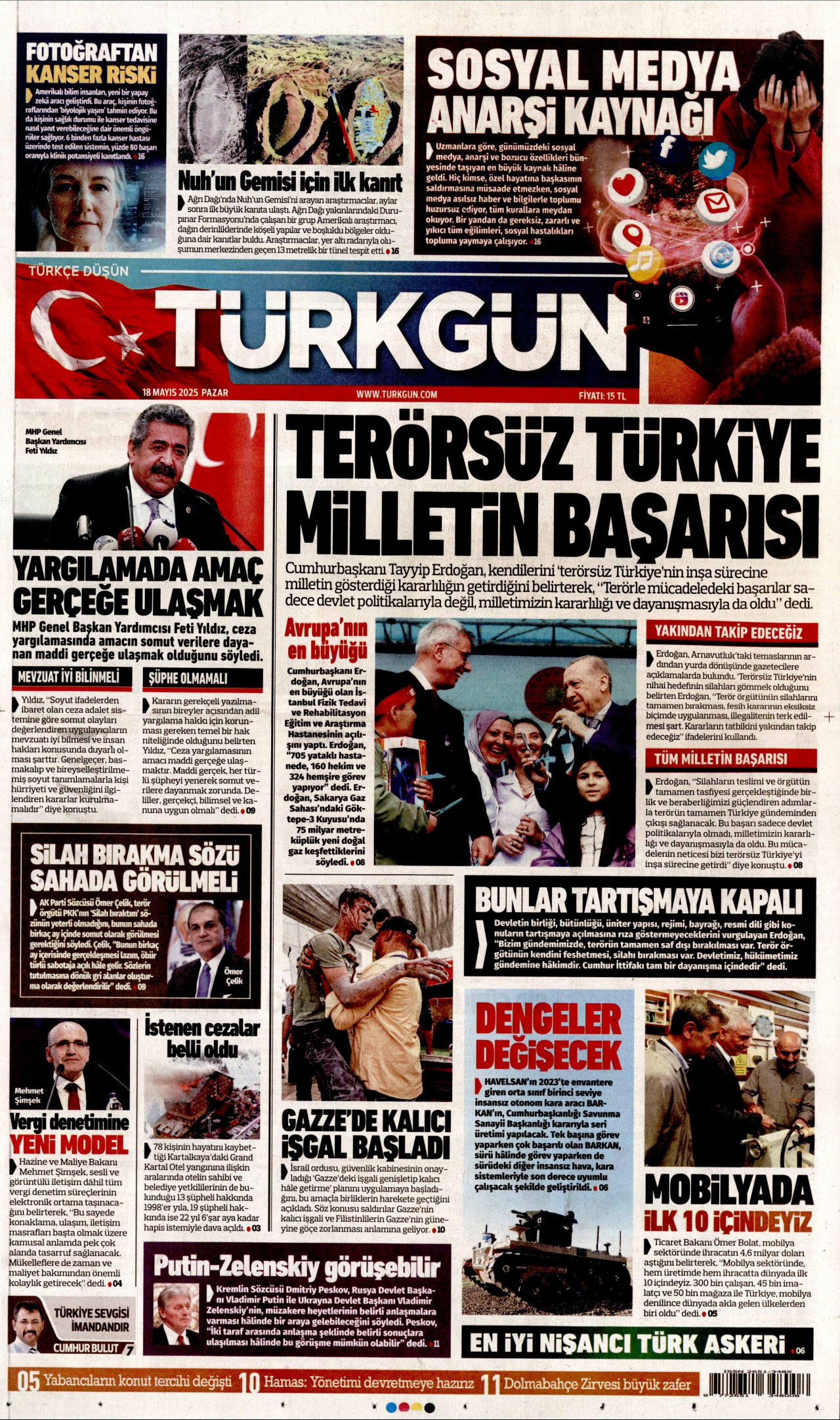 TÜRKGÜN Gazete Manşeti