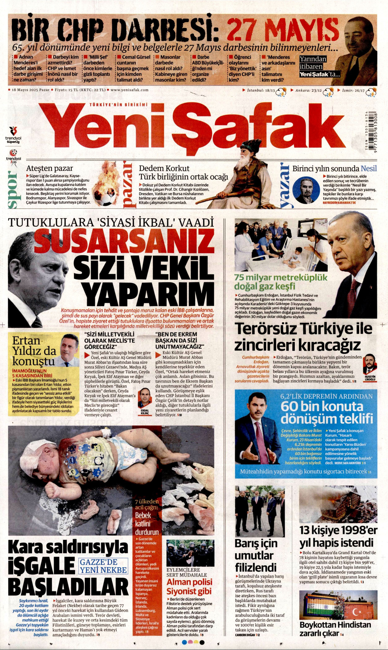 YENİ ŞAFAK Gazete Manşeti